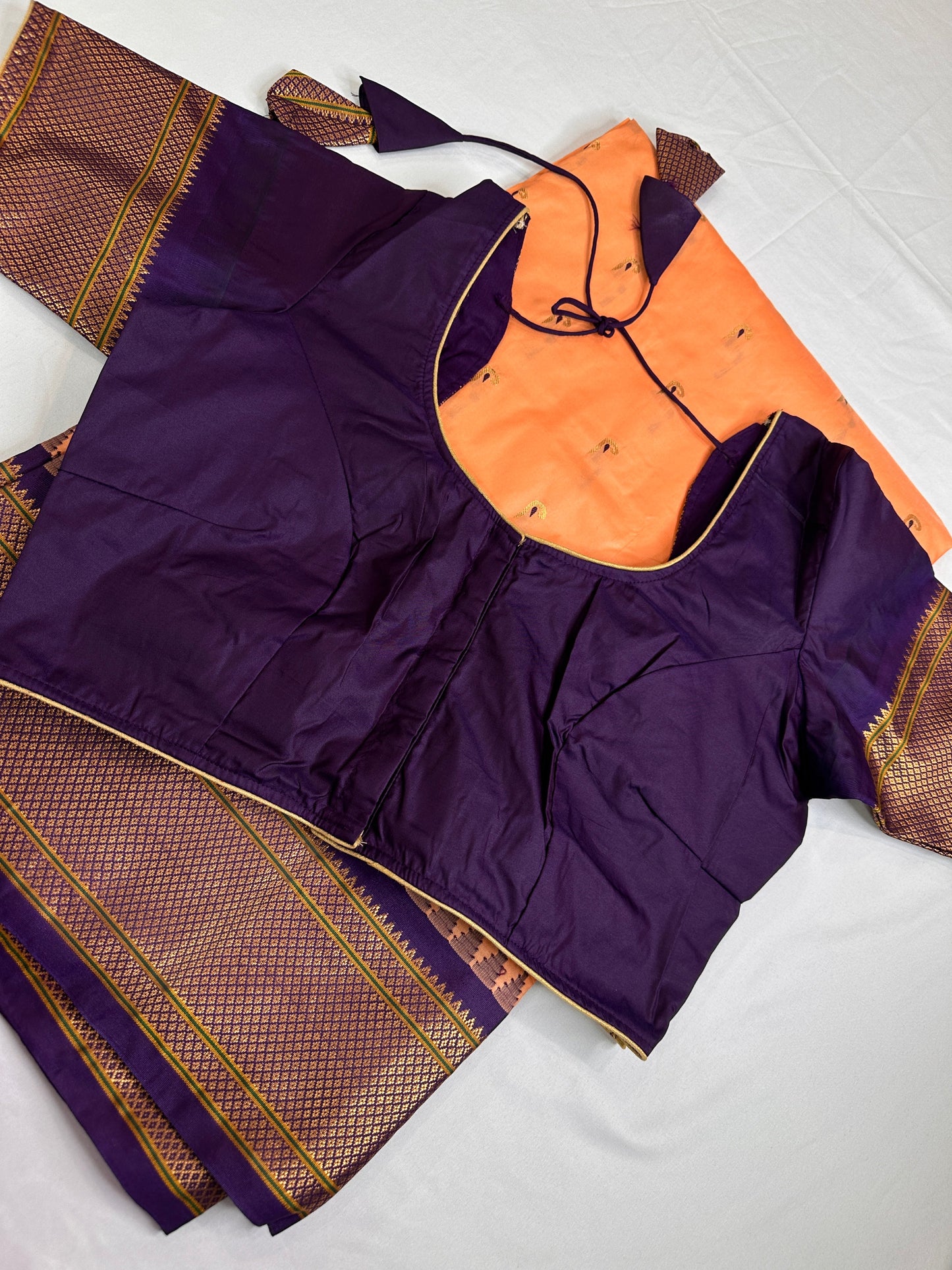 Semi Gadwal  Silk Paithani Cream Red Saree