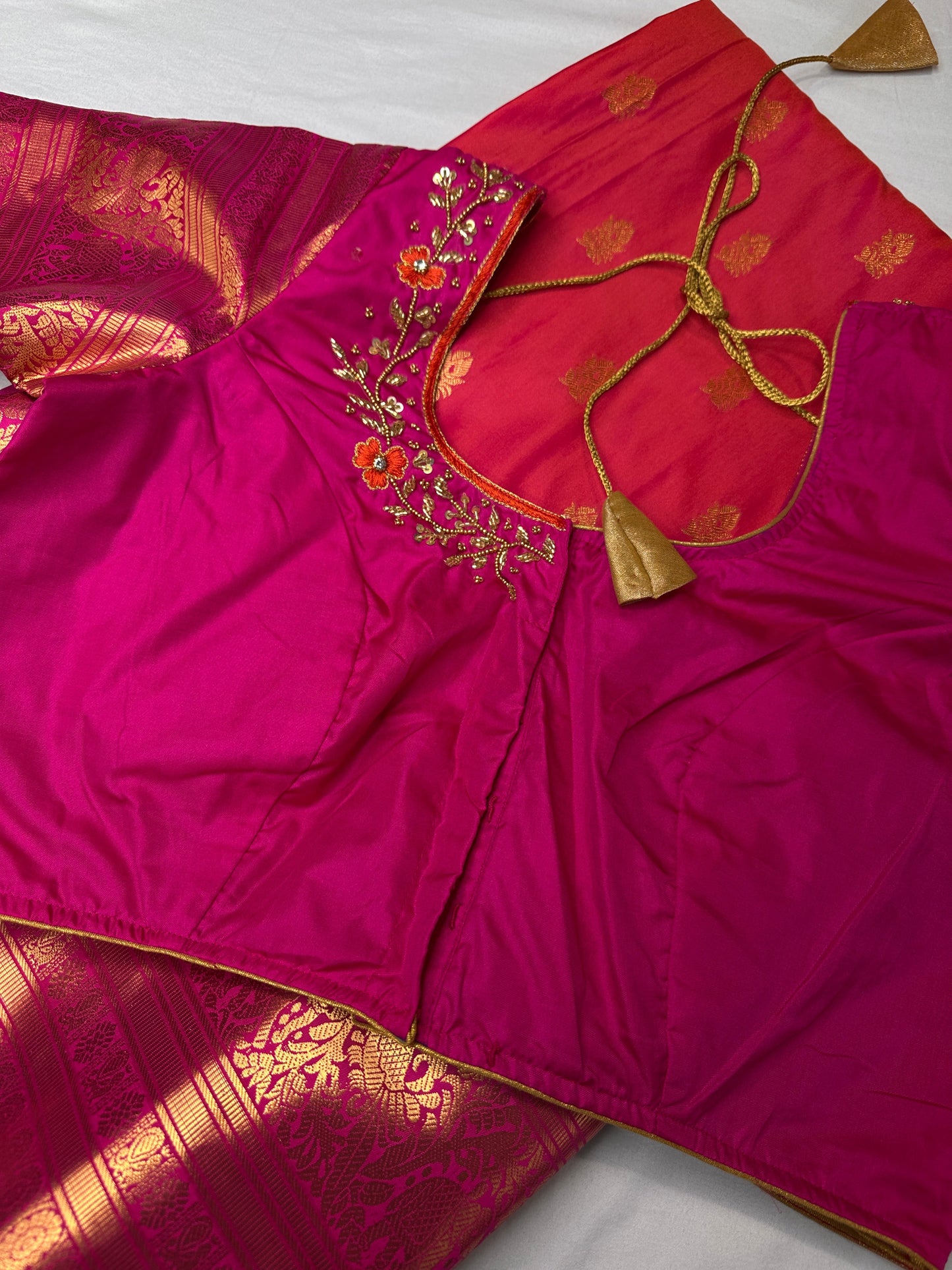 Mangalgiri Semi Silk Pink Saree