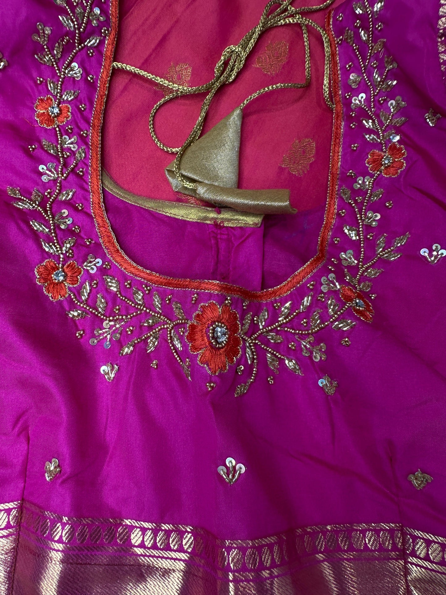 Mangalgiri Semi Silk Pink Saree