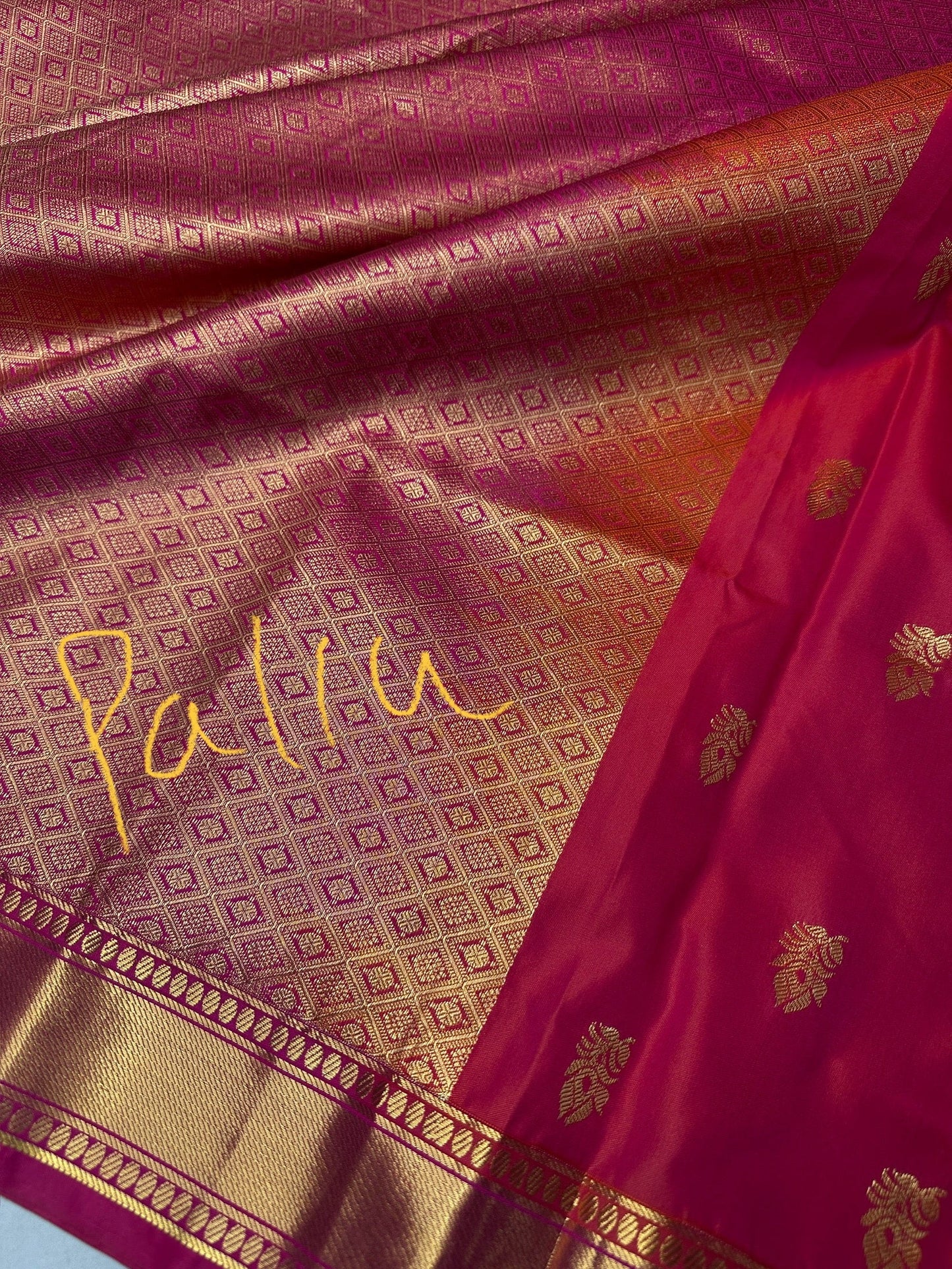 Mangalgiri Semi Silk Pink Saree