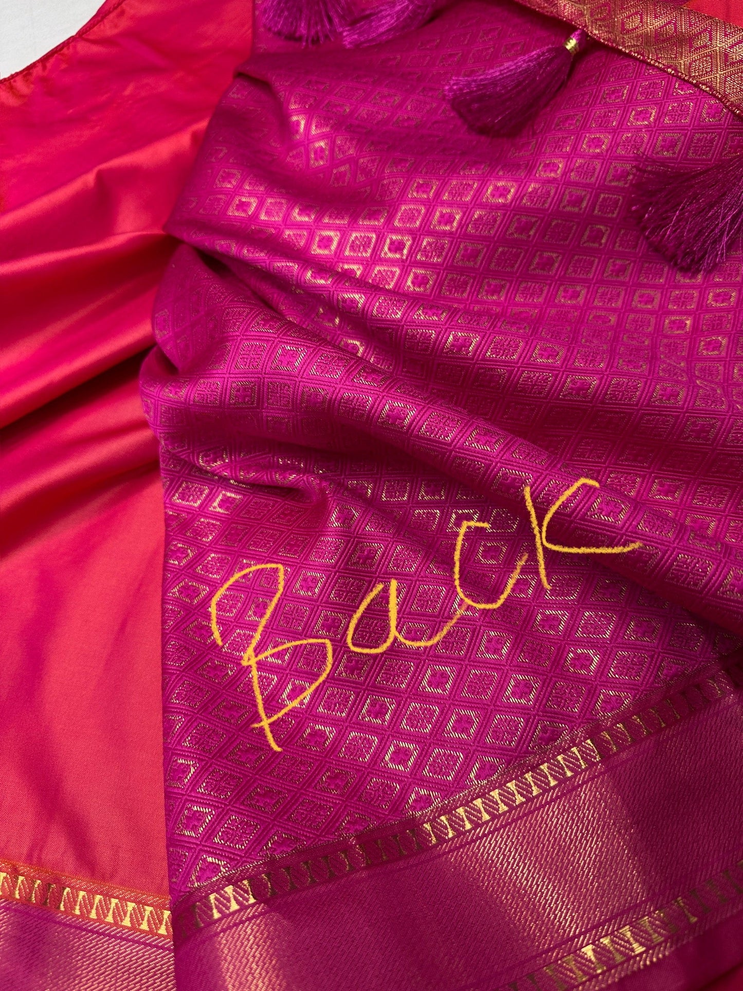 Mangalgiri Semi Silk Pink Saree
