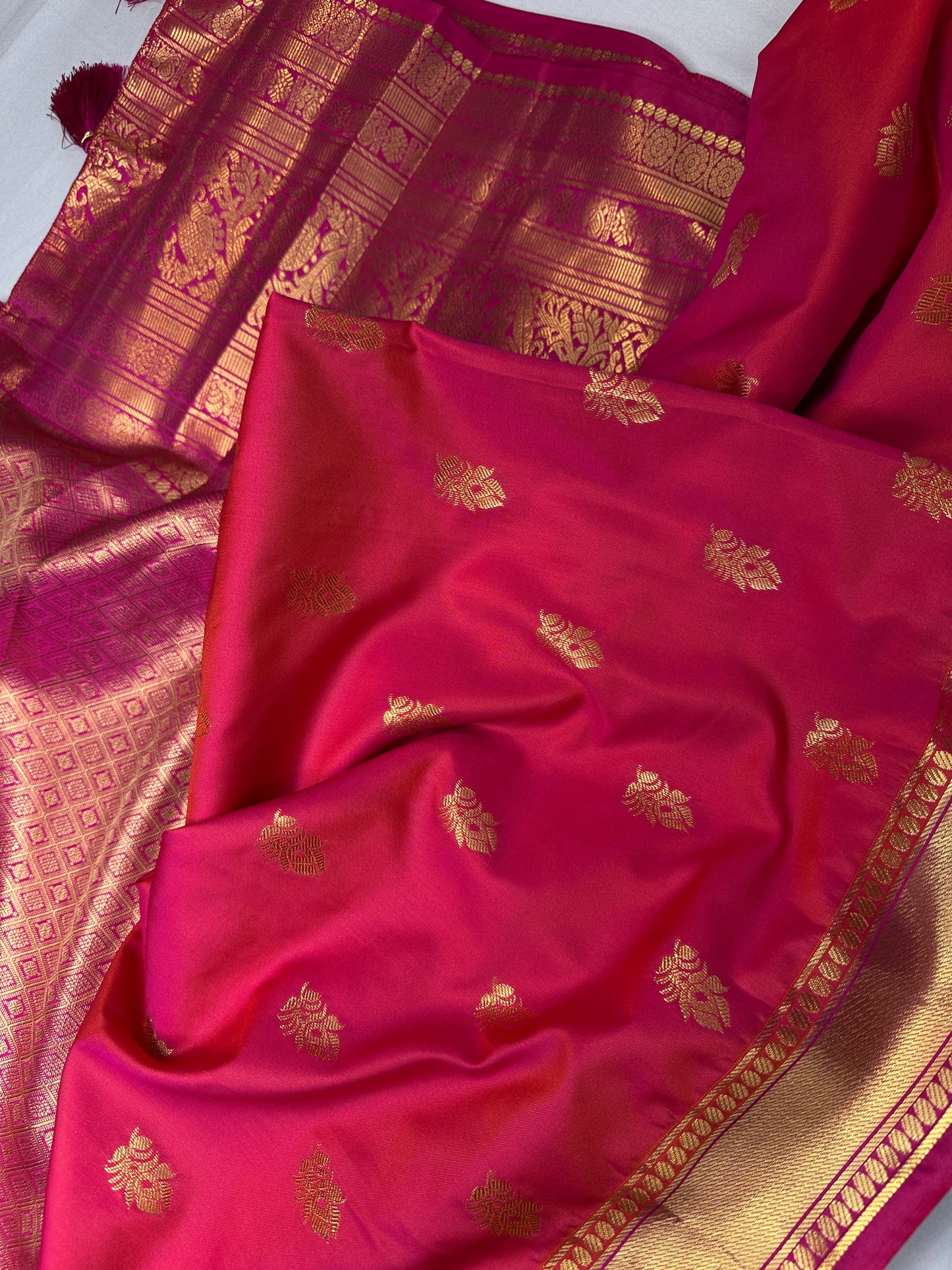 Mangalgiri Semi Silk Pink Saree
