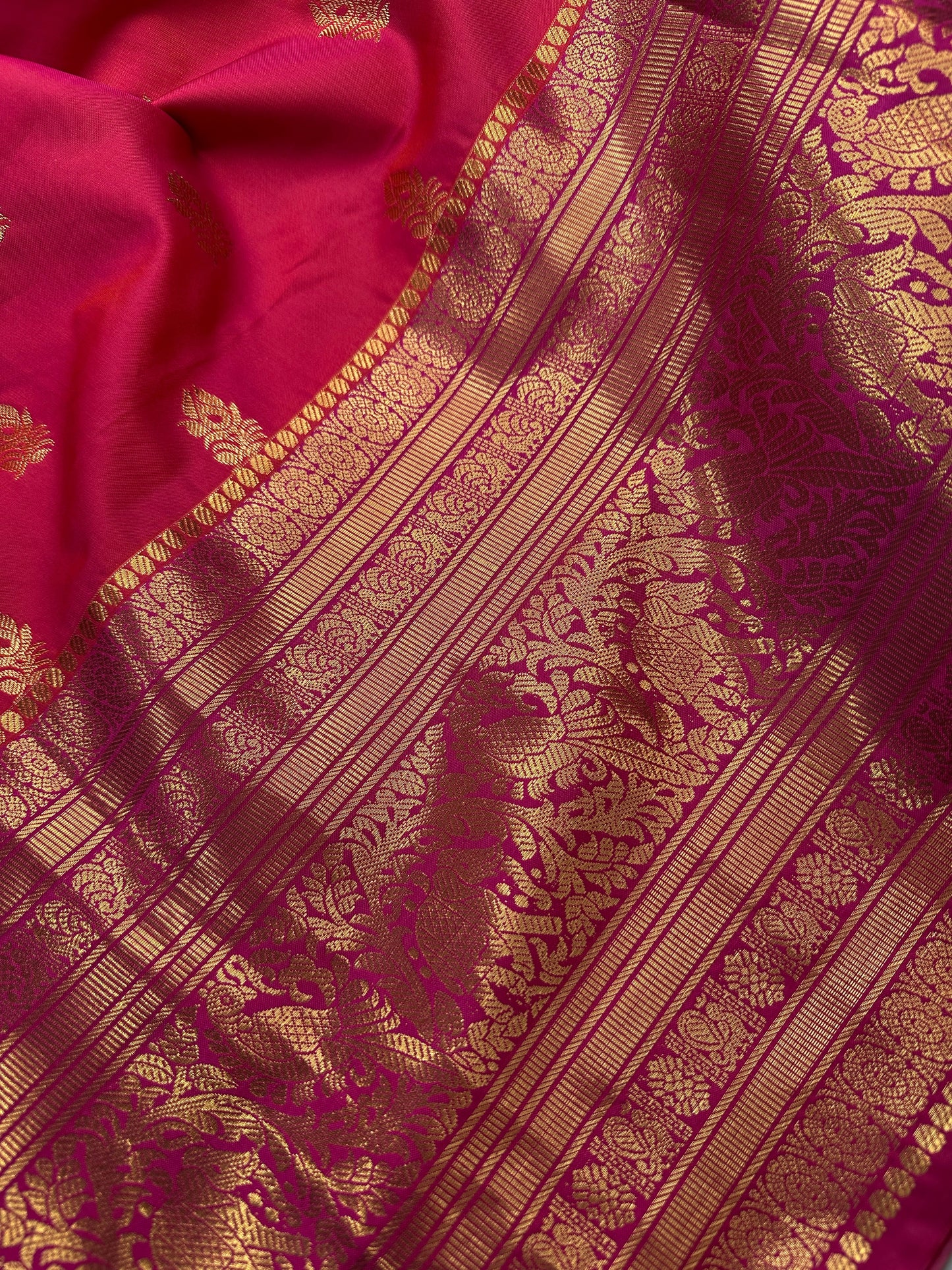 Mangalgiri Semi Silk Pink Saree