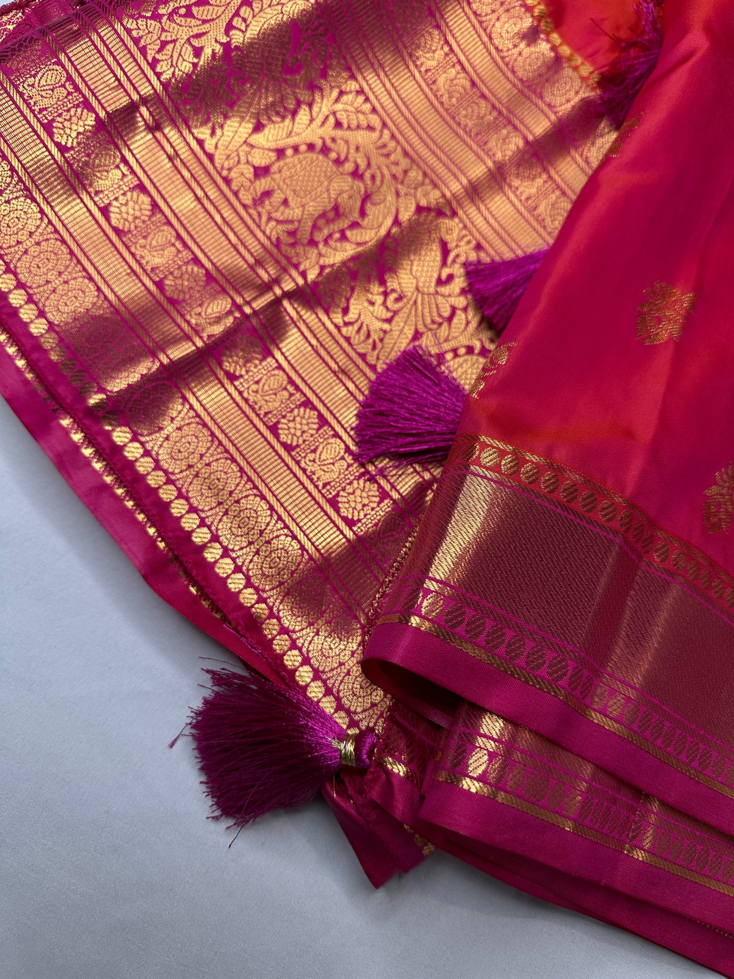 Mangalgiri Semi Silk Pink Saree