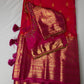 Mangalgiri Semi Silk Pink Saree