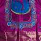 Gadwal Semi Silk Blue Pink Small Border Saree