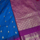 Gadwal Semi Silk Blue Pink Small Border Saree