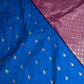 Gadwal Semi Silk Blue Pink Small Border Saree