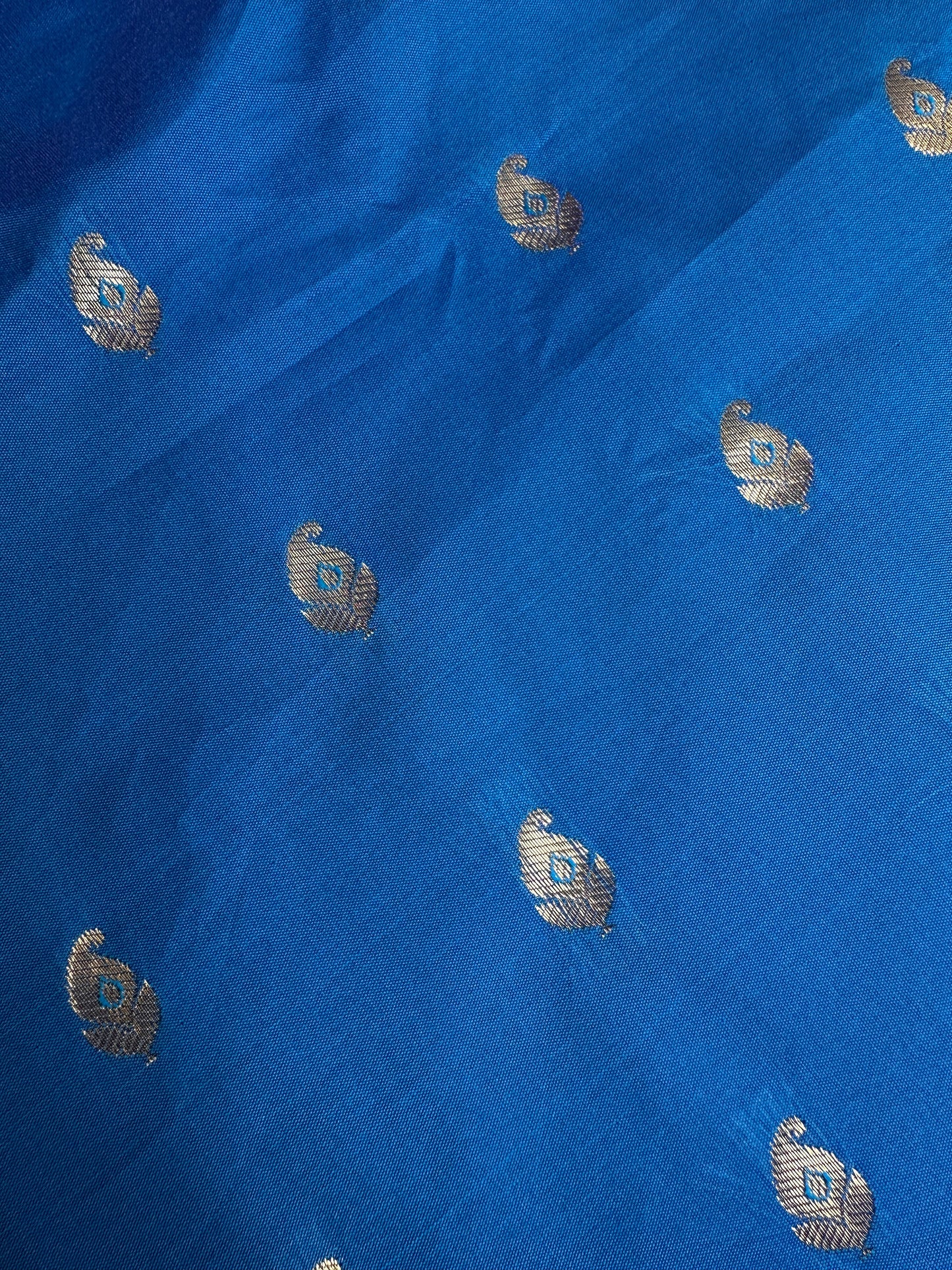 Gadwal Semi Silk Blue Pink Small Border Saree