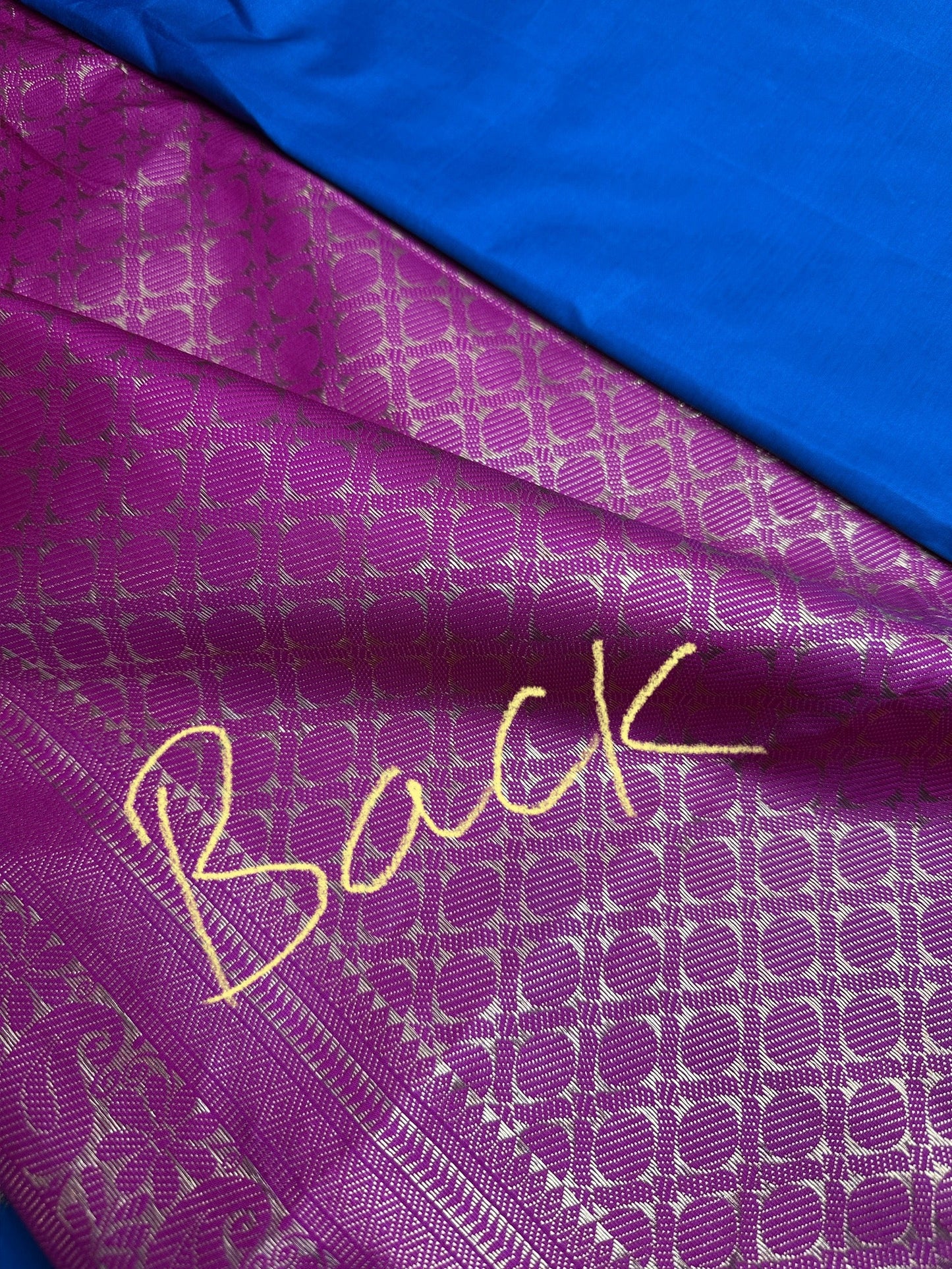 Gadwal Semi Silk Blue Pink Small Border Saree