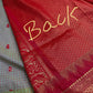 Gadwal Semi Silk Green Red Checks Saree