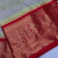 Gadwal Semi Silk Green Red Checks Saree