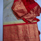 Gadwal Semi Silk Green Red Checks Saree
