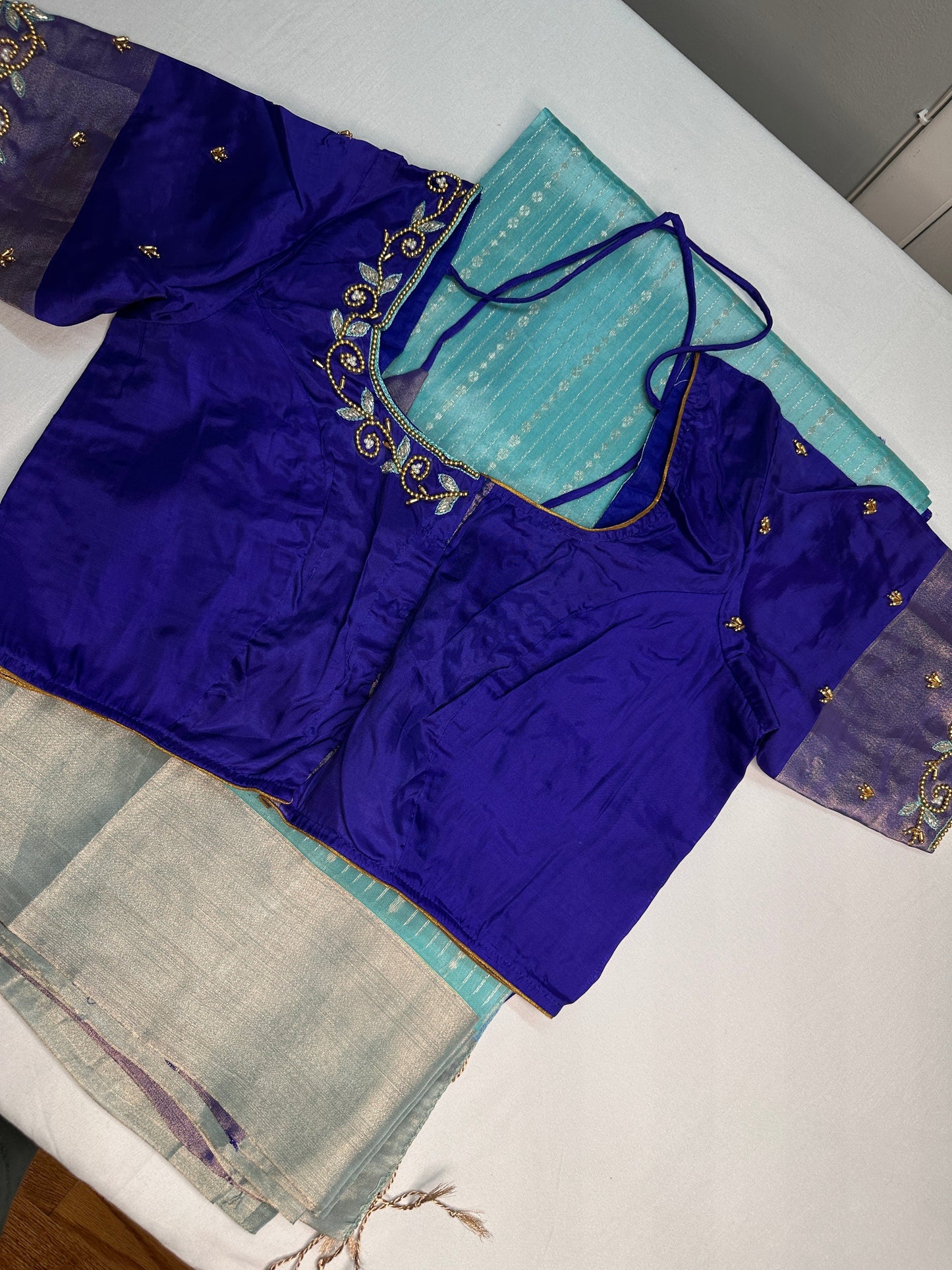 Uppada Semi Silk Blue Saree