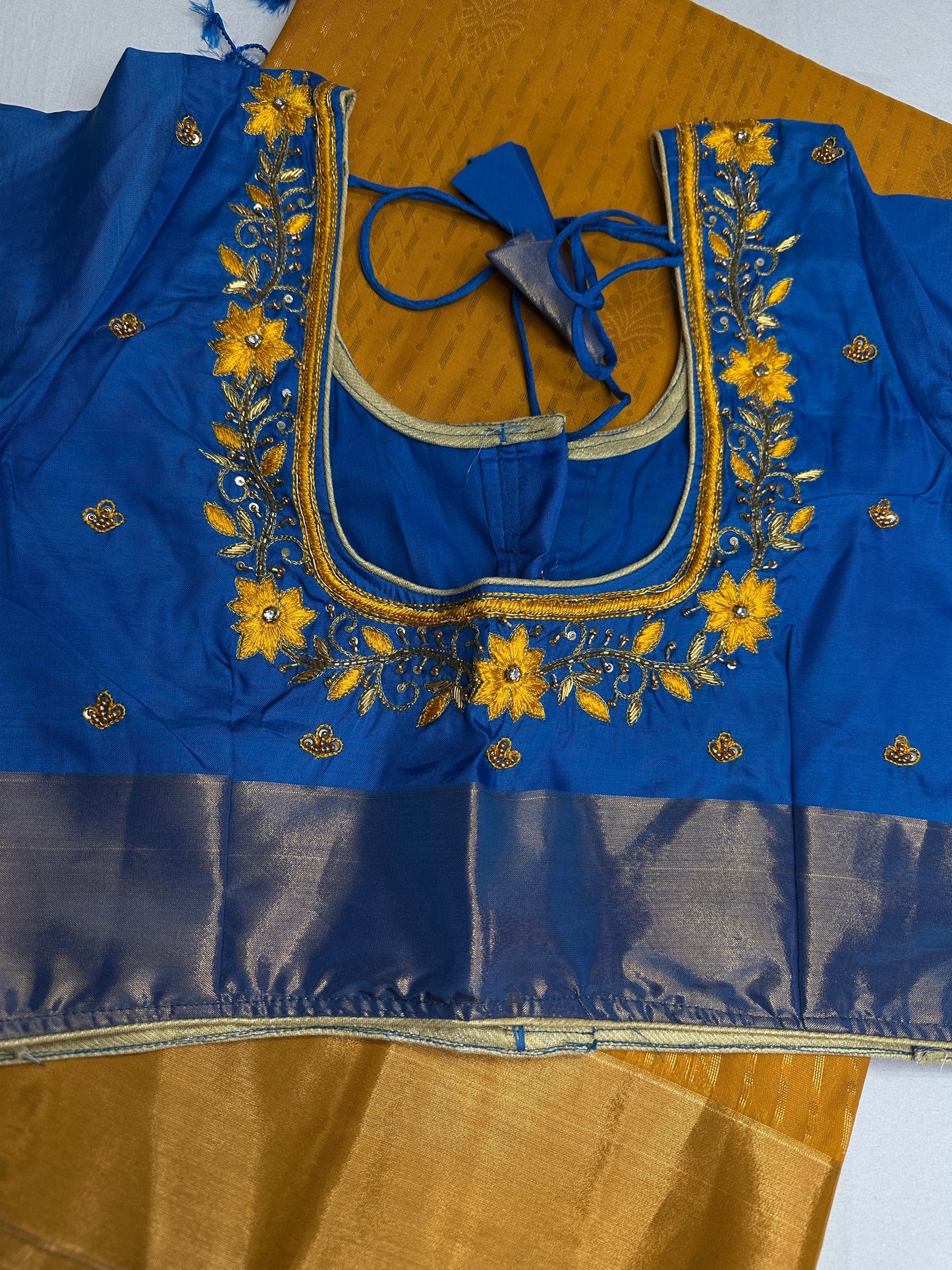 Uppada Semi Silk  Mustard Saree