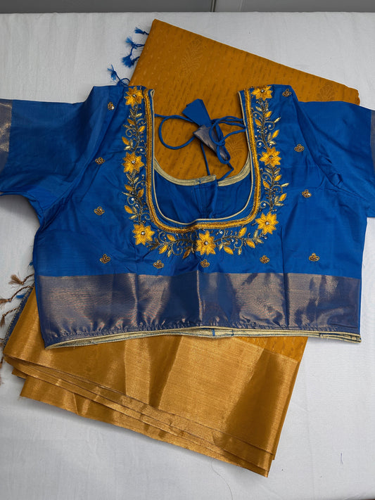 Uppada Semi Silk  Mustard Saree