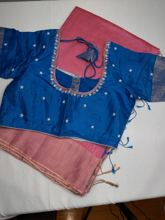 Uppada Semi Silk Pink Saree