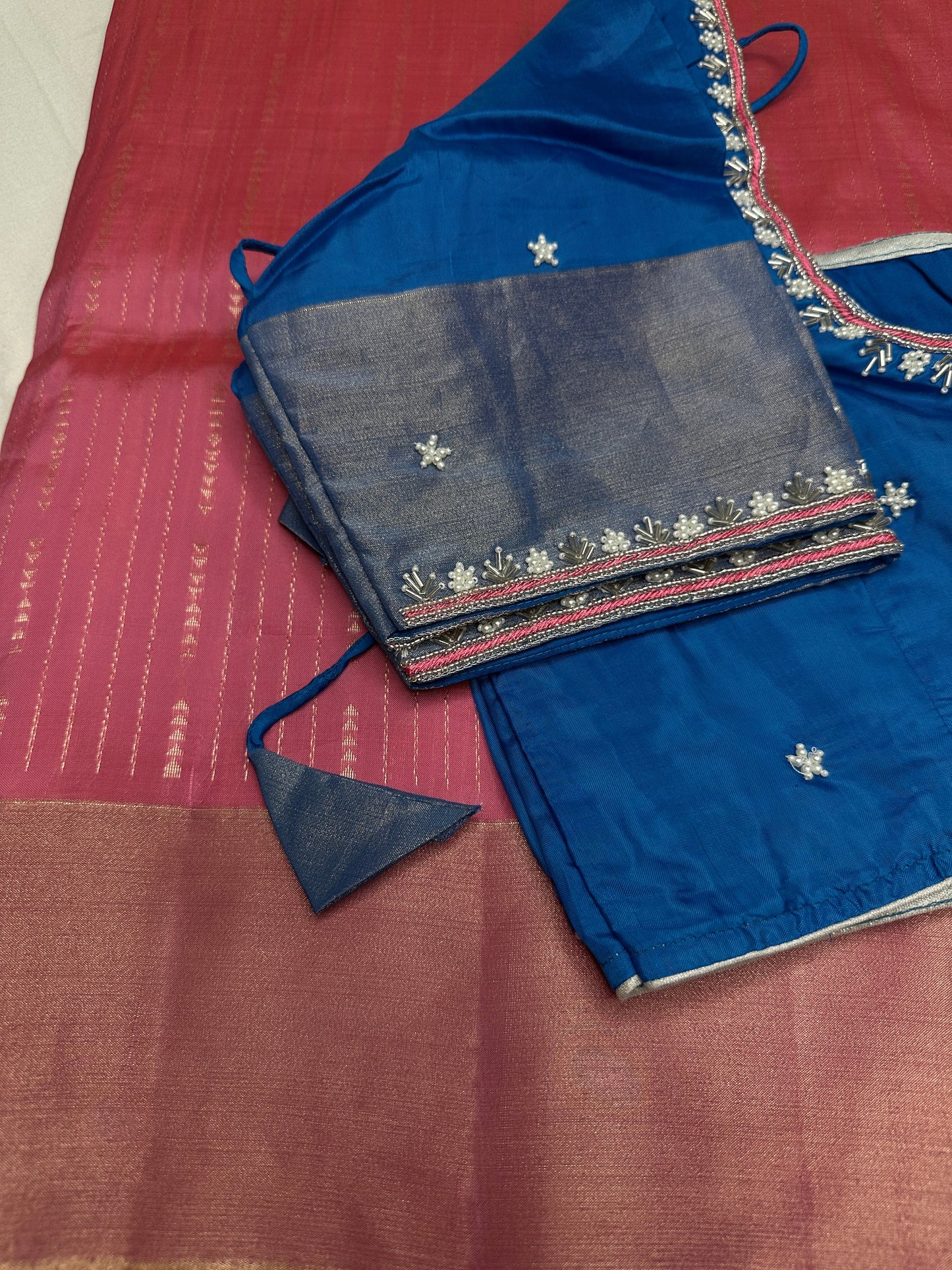 Uppada Semi Silk Pink Saree