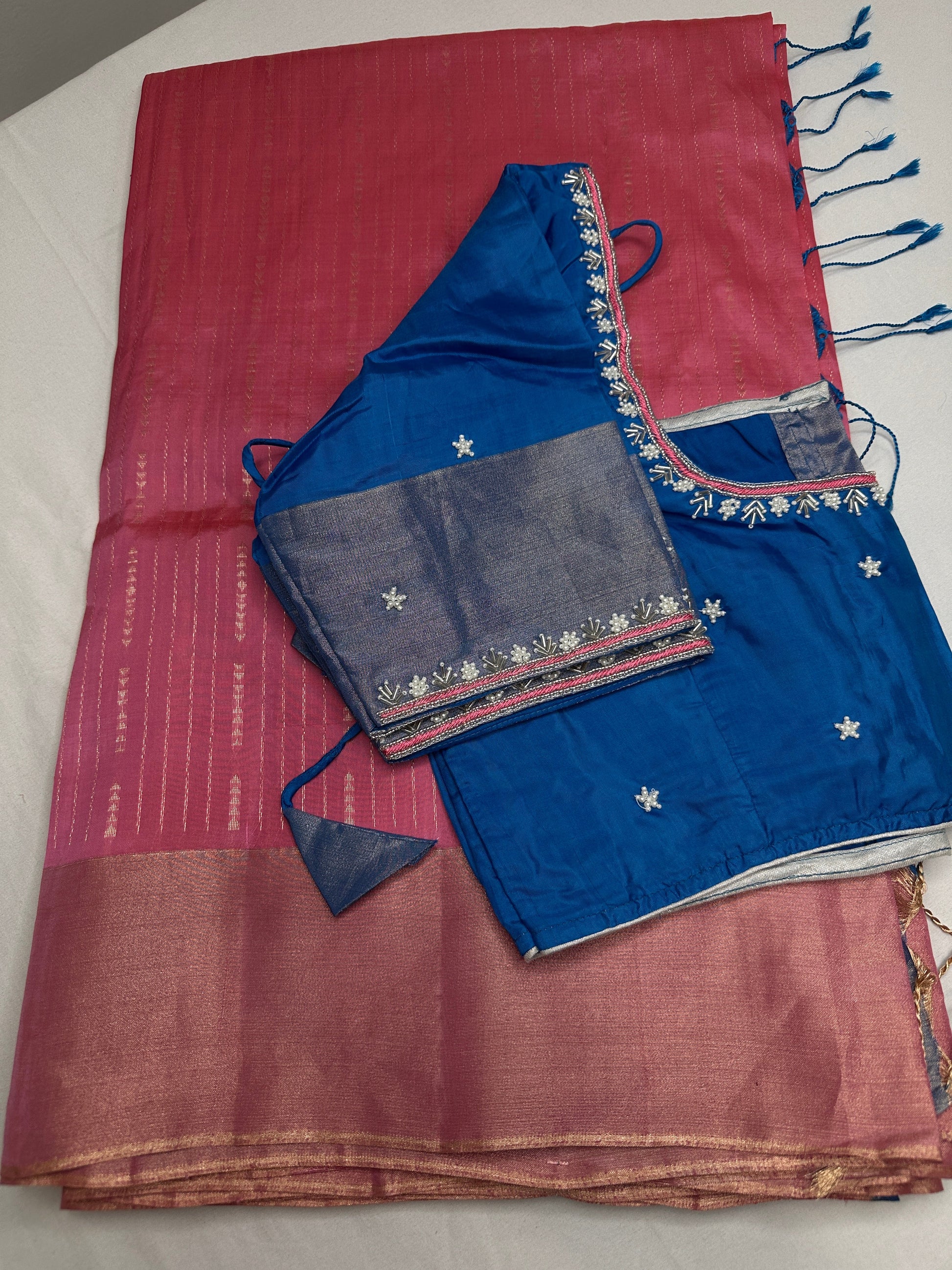Uppada Semi Silk Pink Saree