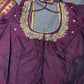 Gadwal Semi Silk Grey Maroon Small Border Saree