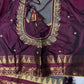 Gadwal Semi Silk Grey Maroon Small Border Saree
