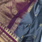 Gadwal Semi Silk Grey Maroon Small Border Saree