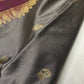 Gadwal Semi Silk Grey Maroon Small Border Saree