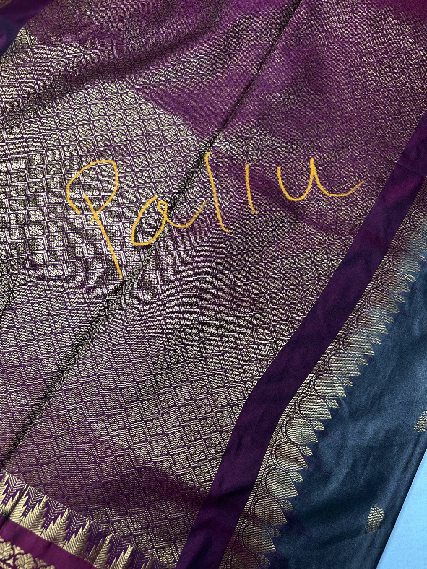 Gadwal Semi Silk Grey Maroon Small Border Saree