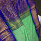 Gadwal Semi Silk Green Blue Small Border Saree - 