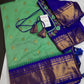 Gadwal Semi Silk Green Blue Small Border Saree - 