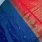 Gadwal Peacock Green Red Saree