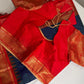 Gadwal Peacock Green Red Saree