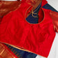 Gadwal Peacock Green Red Saree