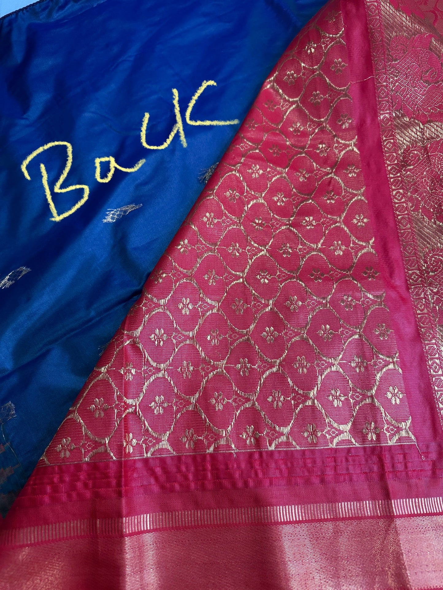 Gadwal Peacock Green Red Saree