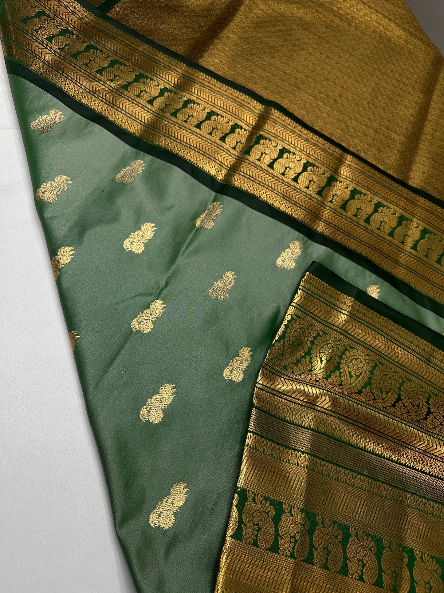 Mangalgiri Pattu Green Soft Silk Saree