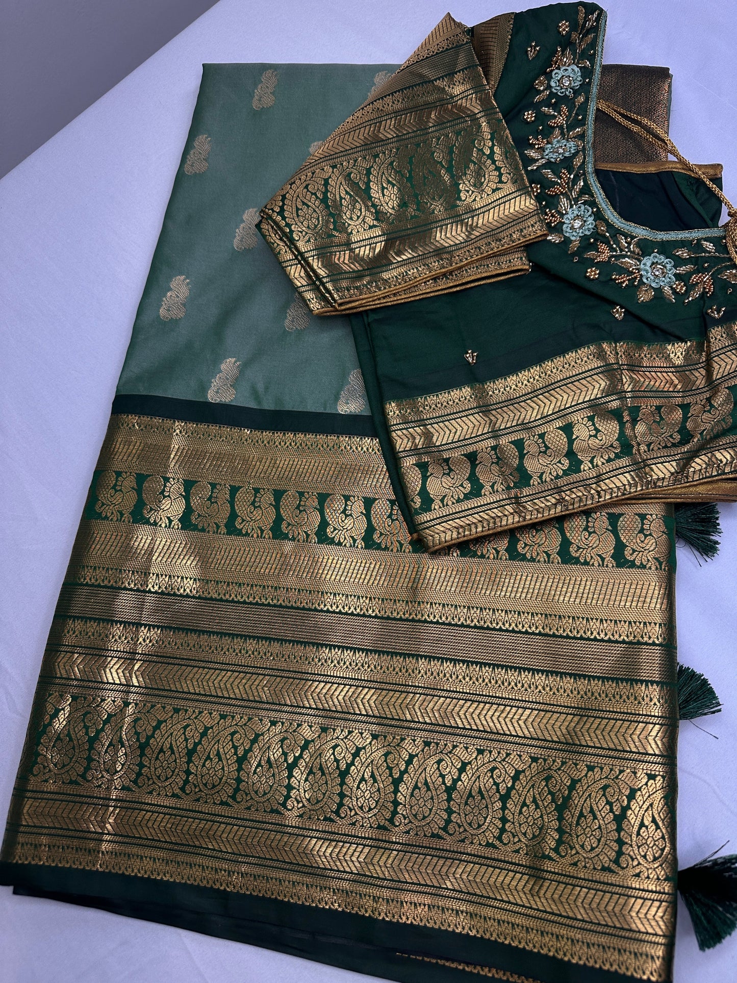 Mangalgiri Pattu Green Soft Silk Saree