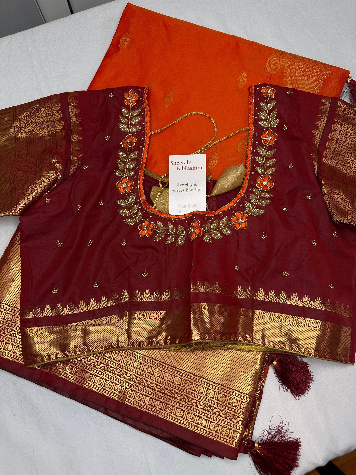 Mangalgiri Pattu Orange Red Soft Silk Saree