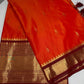 Mangalgiri Pattu Orange Red Soft Silk Saree