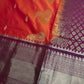 Mangalgiri Pattu Orange Red Soft Silk Saree