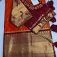 Mangalgiri Pattu Orange Red Soft Silk Saree