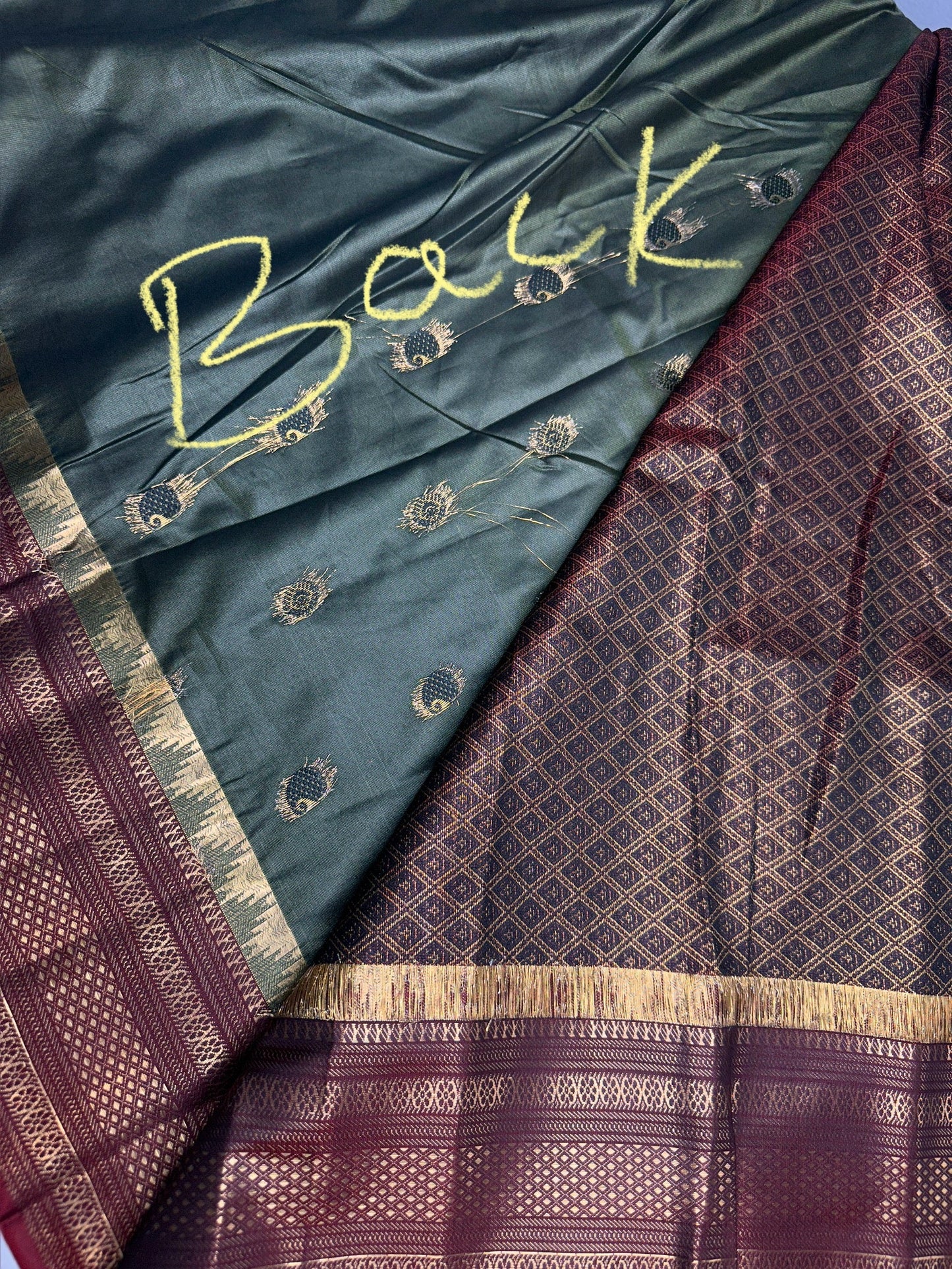 Mangalgiri Pattu Green Red Soft Silk Saree