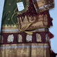 Mangalgiri Pattu Green Red Soft Silk Saree