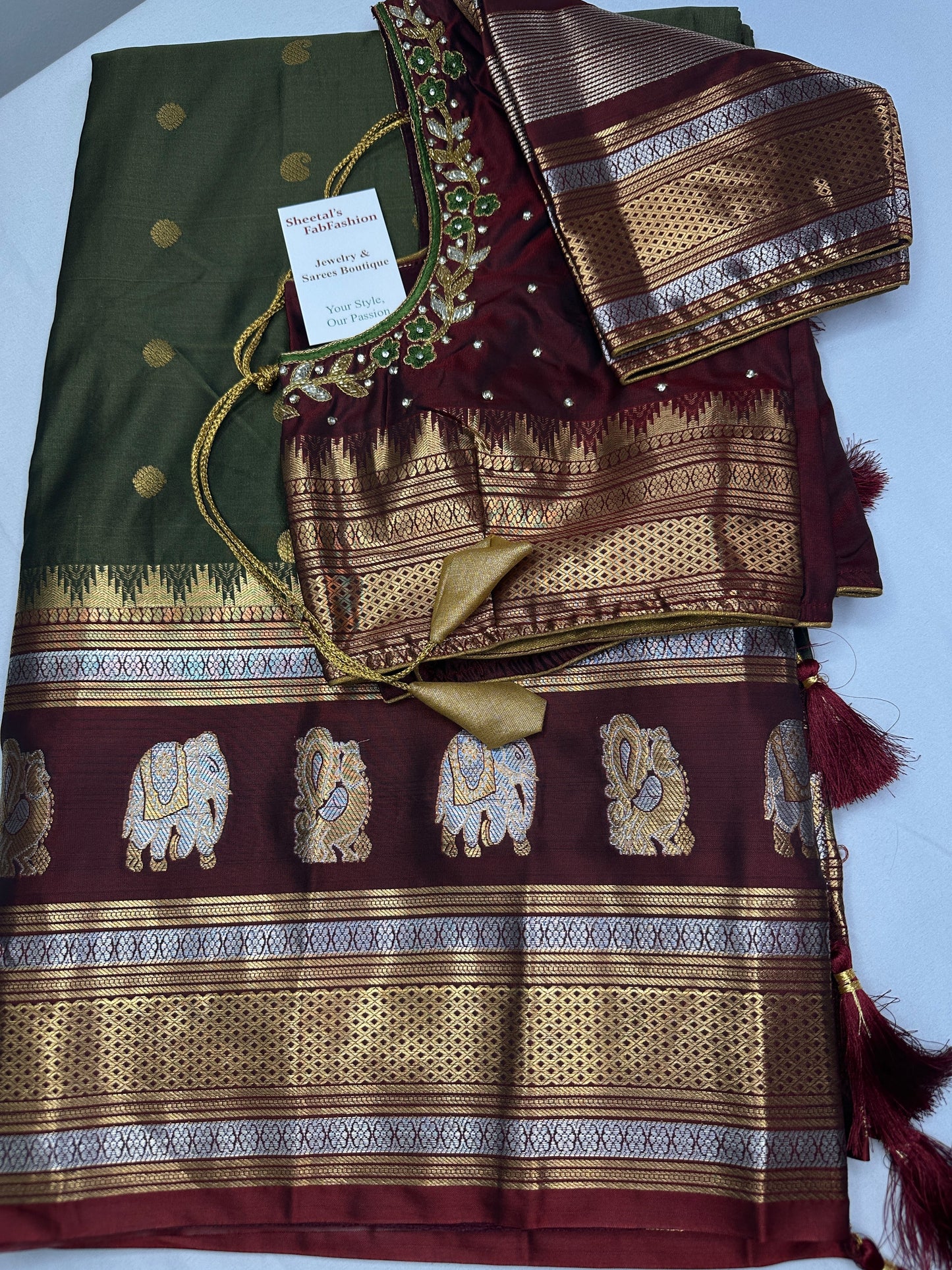 Mangalgiri Pattu Green Red Soft Silk Saree