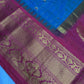 Gadwal Pattu Blue Pink Soft Silk Saree