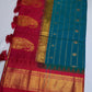 Gadwal Pattu Blue Pink Soft Silk Saree
