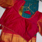 Gadwal Pattu Blue Pink Soft Silk Saree