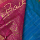 Gadwal Pattu Blue Pink Soft Silk Saree