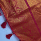 Gadwal Pattu Blue Pink Soft Silk Saree