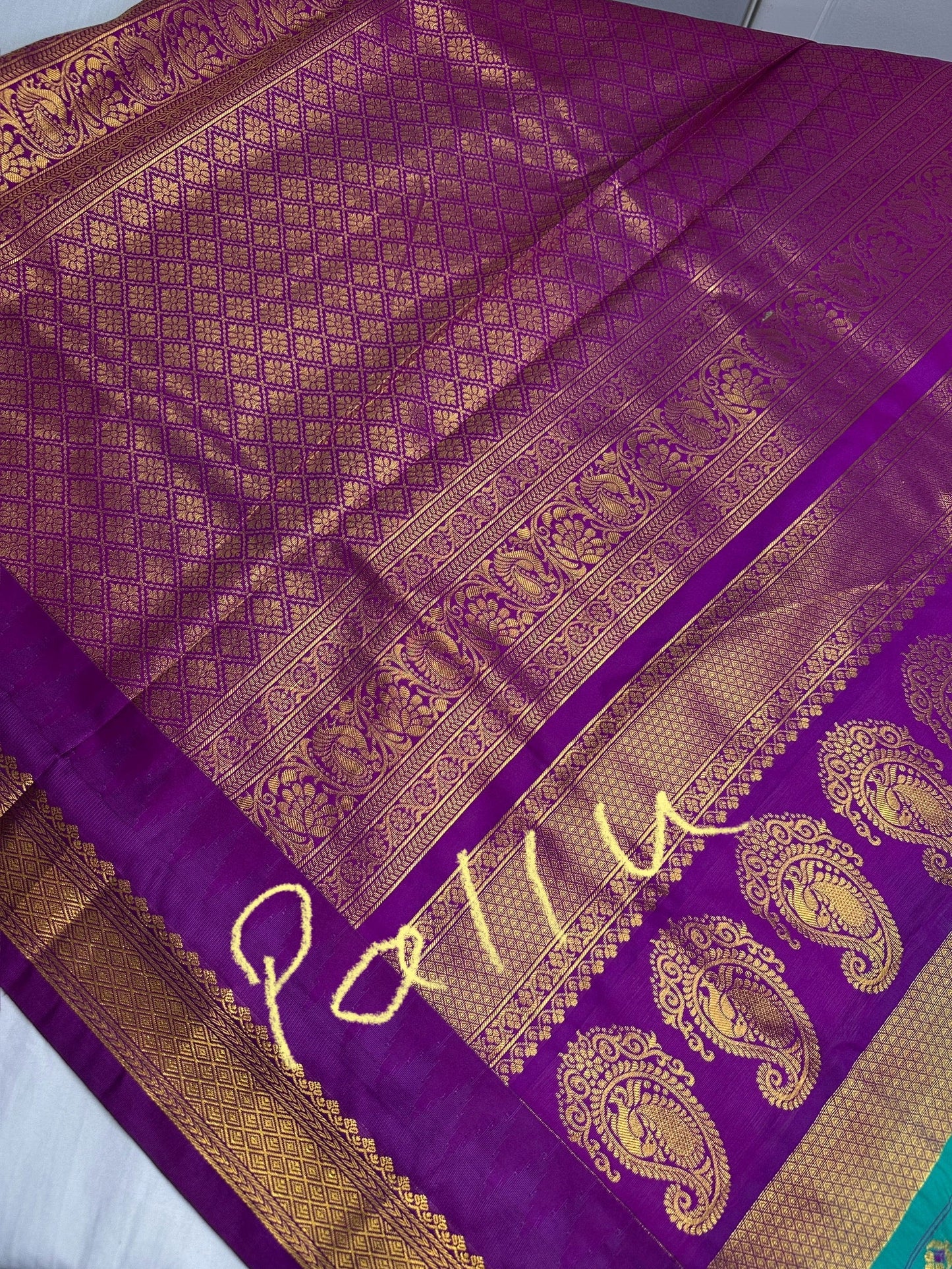 Gadwal Pattu Green Magenta Soft Silk Saree