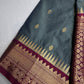 Gadwal Pattu Grey Magenta Soft Silk Saree